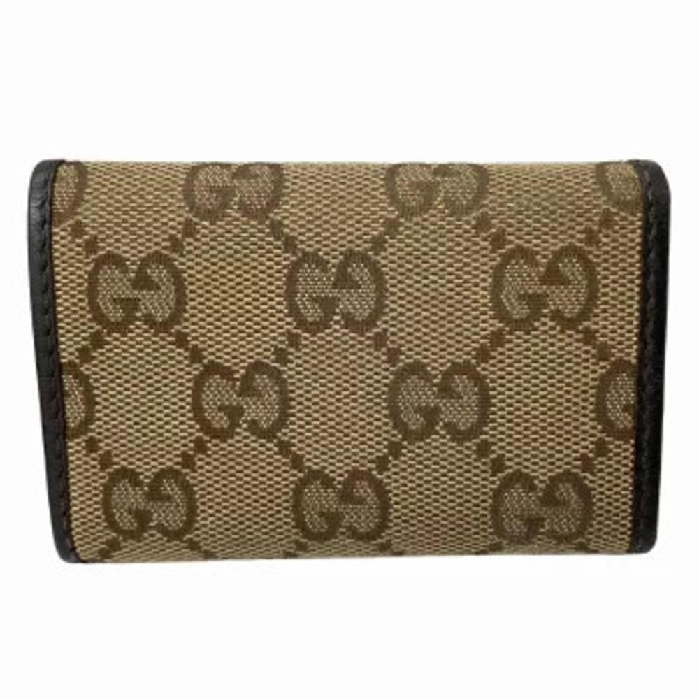 Gucci Plate Key Case GG Canvas Wallet Black